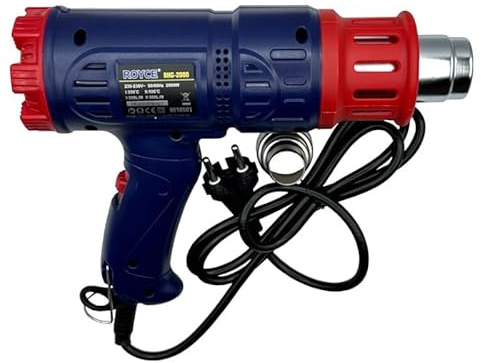ROYCE RHG-2000 PISTOLA TERMICA AD ARIA CALDA 2000 WATT SVERNICIATORE CON DOPPIO SELETTORE TEMPERATURA FLUSSO ARIA