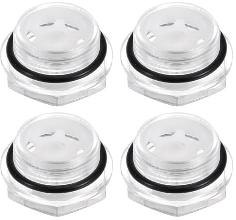 sourcing map 4 pezzi di vetro per compressore d'aria M24 x 1,5 mm maschio indicatore di livello liquido in plastica testa esagonale indicatore olio finestra con O-Ring per raccordi compressore d'aria