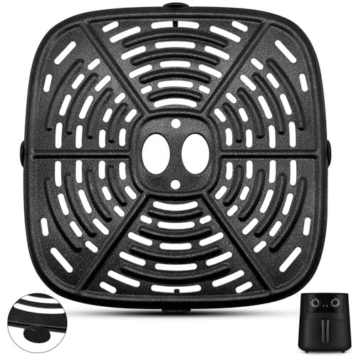 GWBSXM Air Fryer Grill Pan for Tower Vortx 4.2L Starfrit Air Fryer, 21×21 CM Air Fryer Replacement Parts Grill Plate Crisper Plate Accessories Tray Rack for Holstein Housewares 4.4QT Air Fryer