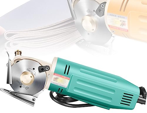 ZHJOPP Taglierina elettrica per Tessuti, Forbice rotativa elettrica Portatile, affilatura Automatica, con Lama da 70 mm e Spessore di rifinitura (Green 1.8mwire)