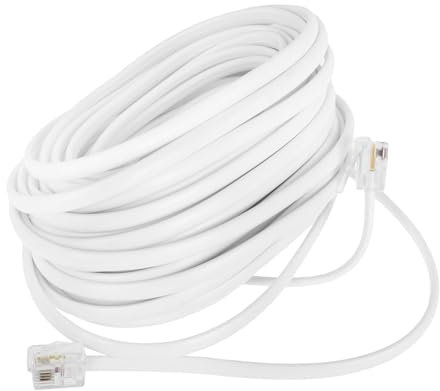 Angoily Cavo Telefonico Rj11/rj14 6p4c 7,62m Per Telefono Fisso, Prolunga Telefonica Lunga Per Casa e Ufficio, Trasmissione Stabile, Collegamento Semplice e Durevole