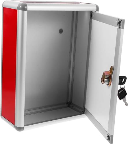 Wall-Mount Mailbox Box Mailbox Wall Mounted mailboxes Vertical Drop Mailbox Lock mailboxes for Outside Plastic to go containers Out Door Decor Mini safes Piggy Bank Cash Box Lottery Box Office Meet