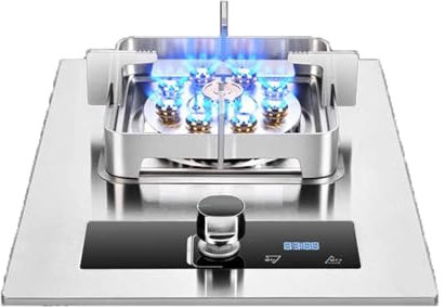 Placa De Gas, 1 Cocina De Gas con Sincronización De 8,5 Kw De Escritorio Y Quemadores Integrados De Doble Uso, Estufa De Gas Fierce Fire De 9 Cavidades NG/GLP, For Acampar En Casa Al Aire Libre(NG)