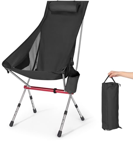 jianyana Chaise Pliante Camping, Siège Extra Large Chaise Camping, Porte-gobelets, Hauteur d'assise Réglable, Portable pour l'extérieur, la Pêche, Plage, Jardin, Capacité de 150 kg