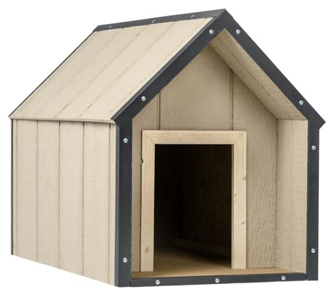 LP SmartSide Hundkoja - Hundkoja i trä för medelstora hundar, utomhusbruk, 57 x 95 x H68 cm, storlek M - TIMBELA M971-1