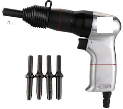 Pistolet Cloueur, Pneumatic Rivet Gun Air Hammer Metal Handle Nailing Machine Fixed Semi-Hollow Rivet Heads Professional Tool(150s n 5 hollow rods)