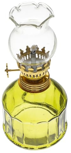 TOPPERFUN Glas Öllampe Vintage Petroleumlampe Sturmlaterne Innen Außen Dekoration Kunstvoll Verarbeitet Retro Design