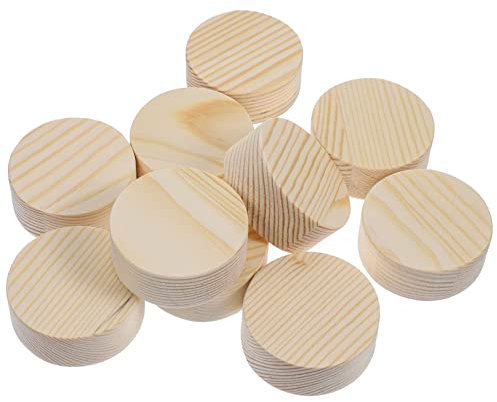 Dischi di Legno Rotondi per Artigianato, 10 Pezzi Fatti a Mano