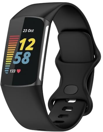 GoodZwetch Armband för Fitbit Charge 6/Charge 5-armband, mjukt silikon, sport, ersättningsarmband för Fitbit Charge 6 5, klockarmband för kvinnor och män