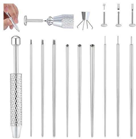 Nymora Piercing Set 10 Stück, Piercing Zange & Kugel Aufdreher, Piercingzange Werkzeug zum Öffnen und Wechseln, Piercing Zubehör für Ohr und Nase