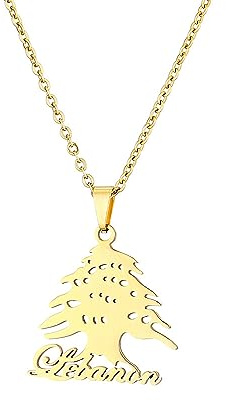 Libanon National Emblem – geformte Edelstahl-Halskette für Damen und Herren, Unisex-Kulturaccessoire
