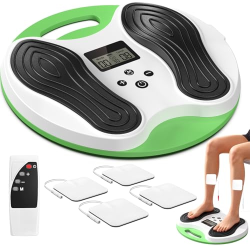 Circulation Machine Blood Booster for Feet and Legs, EMS TENS Electric Foot Massager, Foot Muscle Stimulator for Neuropathy, Lightweight with 4 Pads