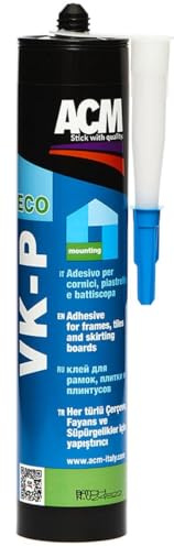 MASTERBRICO - Colla per Pannelli Polistirolo e Pannelli Fonoassorbenti | Rosoni, Battiscopa, Sughero e Piastrelle – Collante Acrilico con Forte Presa per Uso Interno (310 ml)