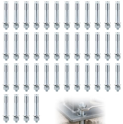 AKOLAFE 40 tacos M8 x 80 mm galvanizados para cargas pesadas M8 de acero inoxidable para cargas pesadas M8, anclaje de perno M8, anclaje de cuña para mensajeros, paneles de yeso, barandillas, máquinas