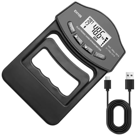 Handstyrketestare – Bärbar digital display träningsmätare, Power Grip Meter, Squeeze Measuring Tool, Force Assessment Gear | Atletisk prestandatillbehör med elektronisk sensor för idrottsskola