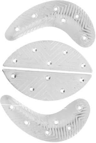 SWOOMEY Protège-Talons Métalliques 4 Pièces Forme Demi-Lune et Croissant, Plaques en Fer pour Réparation de Semelles, Usage Extérieur pour Chaussures de Travail et Bottes
