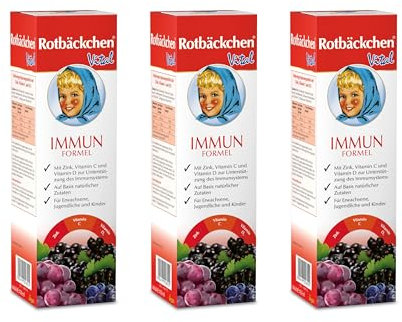 ROTBÄCKCHEN Vital Immun Formel 3er Pack (3 x 450 ml) - Nahrungsergänzungsmittel mit Zink, Vitamin C und D3