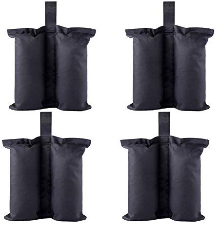 CACTIYE Gewichte für Markisen, Sandsäcke für sofortige Sonnendachfüße, 4 Stück, 43,2 x 40,6 cm, Schwarz