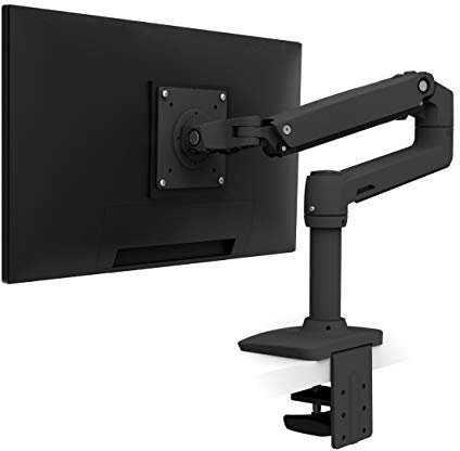 ERGOTRON LX Monitor Halterung in Schwarz, Tischbefestigung – Monitor Arm mit patentierter CF-Technologie für Bildschirme bis 34 Zoll, 3.2–11.3 kg und VESA-Standard