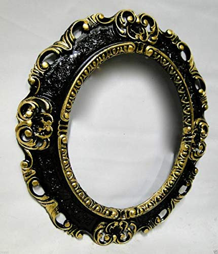 Barock BILDERRAHMEN Antik OVAL Svart Guld Fotoram Bildram Målarram 3045