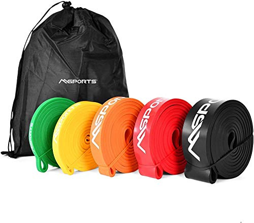 Resistance Band Set Premium in verschiedenen Stärken inkl. Tasche und Workout App - Trainingsband | Gymnastikband | Widerstand-Bänder | Fitnessband