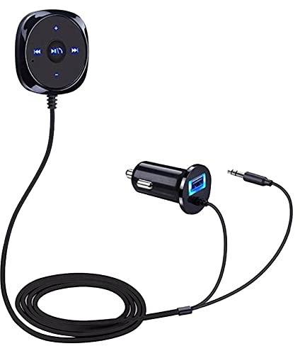 Kit Vivavoce Bluetooth Auto, Ricevitore Audio Wireless con Built-in Microfono e 3.5mm Aux Cavo, Auto Ricevitore Audio Musicale Caricatore USB