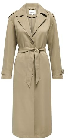ONLY ONLLINE X-Long Trenchcoat CC OTW Gabardina, Humus, XS para Mujer