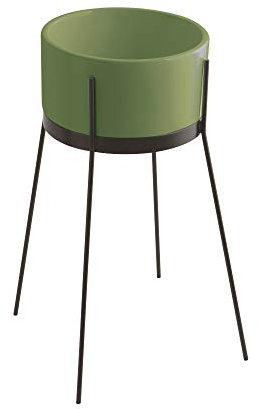 Lavabo con struttura da appoggio o freestanding Ibrido Tondo Verde Impulso (freestanding)