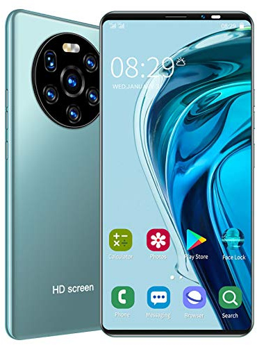 Smartphone, entsperrt, 5,45 in 1 + 8 GB, 128 GB Speicher, erweiterbar, HD-Display, Dual-Karten-Telefon, Dual-Standby, Handy, Android, Gesichtserkennung, Handy (Grün)