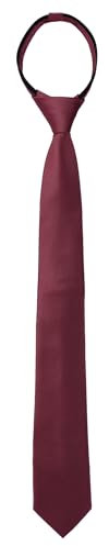 Allegra K Herren Vorgebundene feine verstellbare Reißverschluss Streifen Tie Krawatte Weinrot One Size