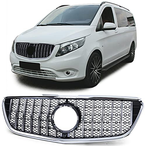 Sport Kühlergrill Frontgrill Schwarz Chrom für Mercedes Vito W447 2014-2019