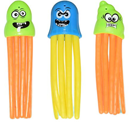 Oktopus-Tauchspielzeug, Oktopus-Bad, lustige Gesichter, Unterwasser-Stand, Schwimmbad, Tauchspielzeug, Tauchspiel, Training Kinder, 3 Stück