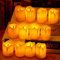 SFTYUFS Paquete de 12 velas votivas LED sin llama de color naranja, luces de té votivas parpadeantes realistas y brillantes, funciona con pilas para Halloween, farol de calabaza, decoración