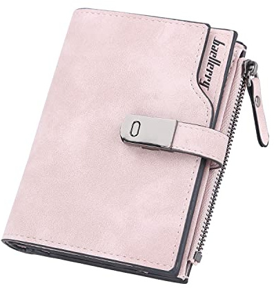 ANYWN Geldbeutel klein Damen, kleines Damen Portemonnaie aus glattem und weichem Kunstleder Geldtasche Damen klein Magnetschnalle Mini Geldbörse Damen mit Reißverschluss und Kartenfächer