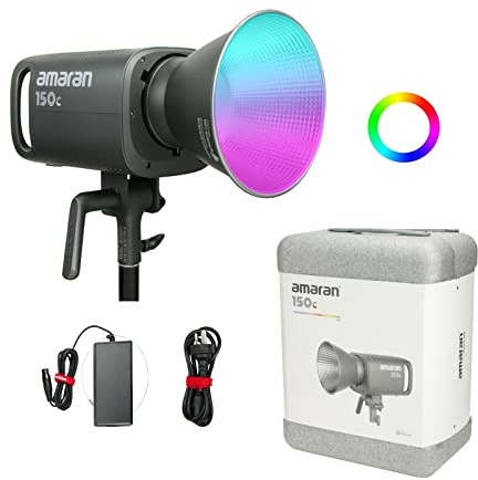 Aputure Amaran 150C RGBWW LED Video Light, 150W 2500K to 7500K Bowens Mount COB Continuous Output Light with Sidus Link App Control