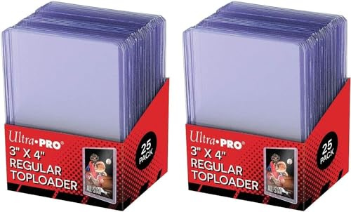 Ultra Pro Clear Regular Toploader 3 x 4 25-Count per Pack (2-Packs) + HEARTFORCARDS Versandschutz