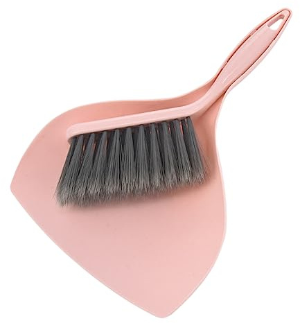 Balai et pelle à poussière : petite pelle à poussière et balayette, ensemble mini balai et pelle à poussière, ensemble fouet, balai et pelle à poussière pour bureau, table, maison, cuisine (rose)