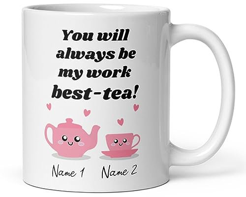 Confidently Quirky - Personalised Work Best Tea Mug - Work Colleague Friend Birthday, Work Bestie Mug, Leaving Gift, Work Friendship Appreciation, Secret Santa For Her Woman
