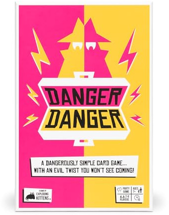 Exploding Kittens - Danger Danger - 2-8 Players - Ages 7+ - 10 Minutes to Play - Fast Paces Strategic Card Game - Party Game, Ideal for Party, Family Night, Kid and Adult