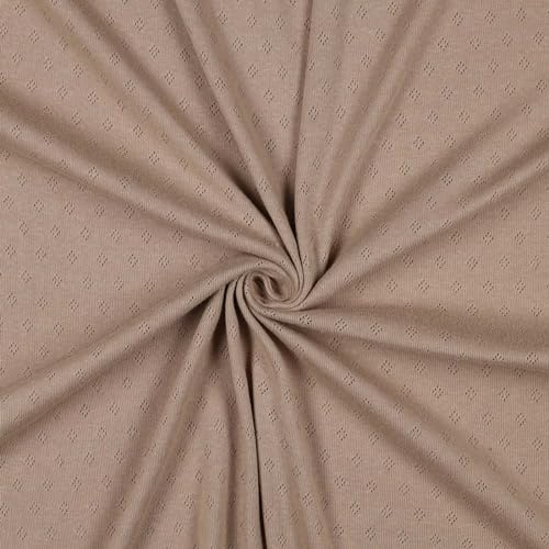 0,5m Pointoille-Stoff Feinstrick-Jersey Baumwollstoff Oeko-Tex Feinstrick Ajour Lochmuster