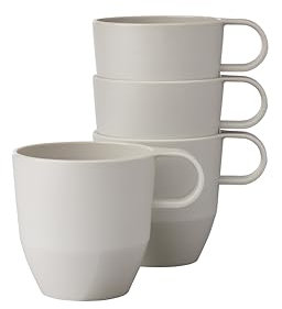 Mepal – Henkelbecher 4 Stück Silueta – Tee- und Kaffeebecher – Spülmaschinen- und mikrowellenfest – Geschirr – 300 ml – Nordic white