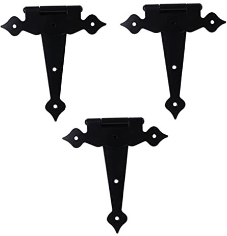 3St Scharnier gartentür schaniere türbänder door hinge Torband türband torbänder Einfache Installation antikes Dekor Zaun Dekor Schranktür Türangel schwarze Farbe schmücken Eisen