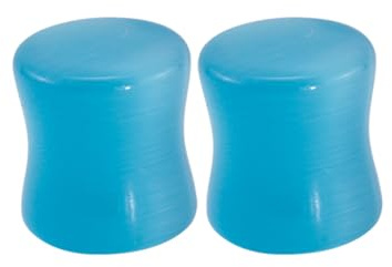 Decentraland 2 dilatadores para los oídos de piedra orgánica de ojo de gato azul claro natural de 6 mm (2G), calibre doble acampanado, túneles de carne, piercing corporal, aretes de tuerca, joyería