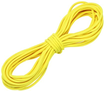sourcing map Cordoncino elastico pesante, 4 mm x 10 m, per fai da te, cucito, campeggio all'aperto, cinghia con gancio, giallo