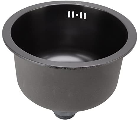 Jeffergarden Lavello da Rotondo Sottopiano Lavello da Bar Multifunzionale Ad Alta capacità per la Casa, Lavabo in Acciaio Inossidabile (#1)