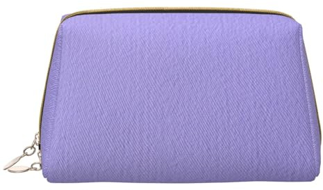 Trousse de maquillage en cuir synthétique pour femme, couleur lilas unie, grande capacité, trousse de toilette, organisateur de maquillage, Couleur unie lilas, Taille unique