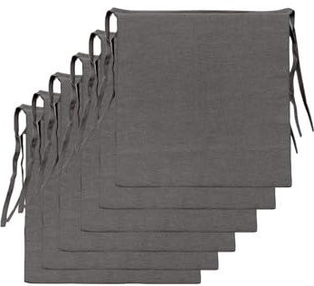 Il Tuo Artigiano Design Set mit 6 Sitzkissen für Küchenstühle, hergestellt in Italien, Stuhlkissen, 40 x 40 cm, Dicke 4 cm, Stoff, Baumwolle und Polyester, Füllung aus Frottee (Dunkelgrau)