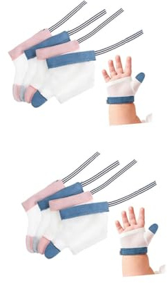 Abaodam 4 Paia Di Guanti Per Mordere Gli Anelli Guanti Per Bambini Guanti Per Smettere Di Succhiare Guanti Anti-Aspirazione Tappo Per Bambini Bambino Che Succhia Il Dito Tappo Protezione