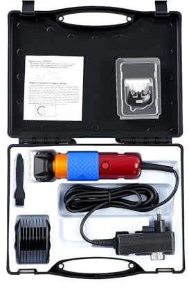 Schermaschine Set für Hund Katze, Leise Pet Haarschneidemaschine für Langhaar Verfilzt Fell, Pro Tierhaarschneidemaschine mit Variable Geschwindigkeit für Haare Katzen,Hunde,Pferde, Pfoten-Trimmer