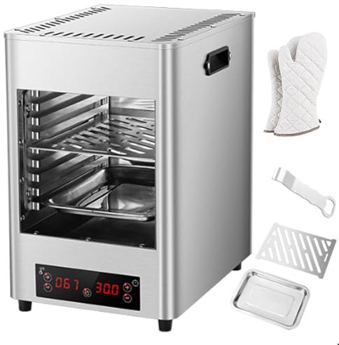 Asador EléCtrico Para Carne 1700W, Parrillas De Contacto EléCtricas Con Parrilla De 8/10 Capas, Tiempo Y Temperatura Ajustables, Temperatura MáXima 800 ℃, Para Comercial Y DoméStico,A1